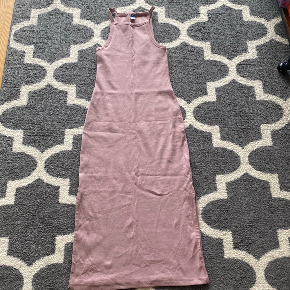 Mauve maxi dress with leg slits
